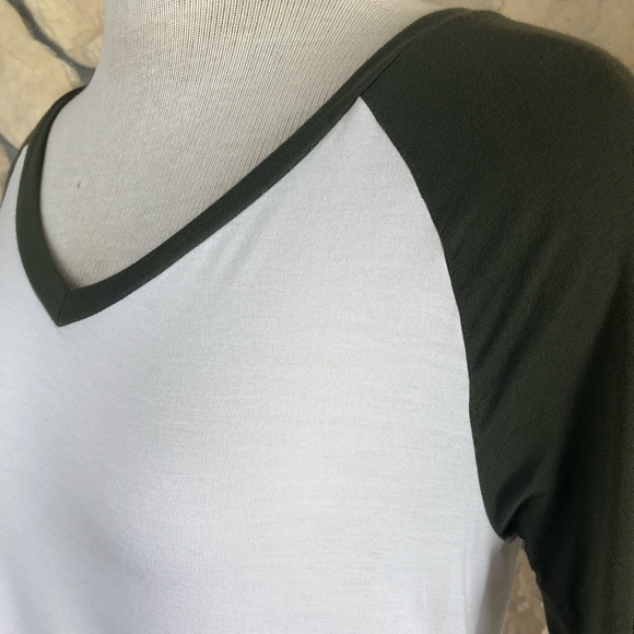 3/$20 White and Green Baseball Tee - Picture 3 of 3